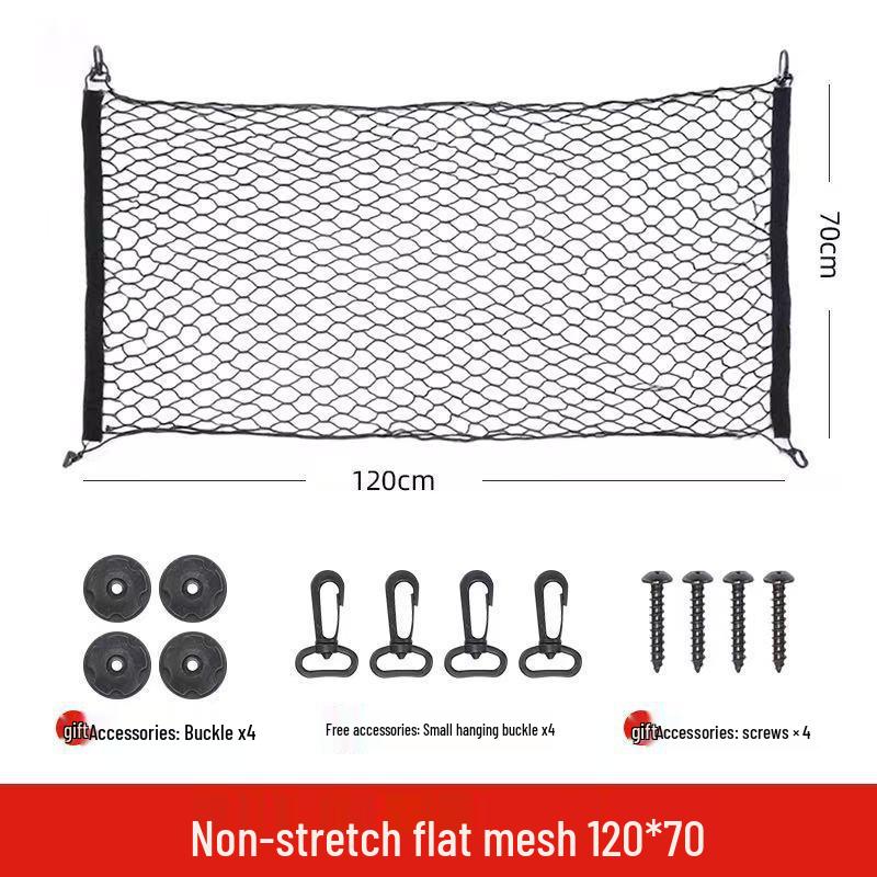 Multi-Purpose Car Trunk Storage Net: Flat, Vertical, Non-Elastic Options