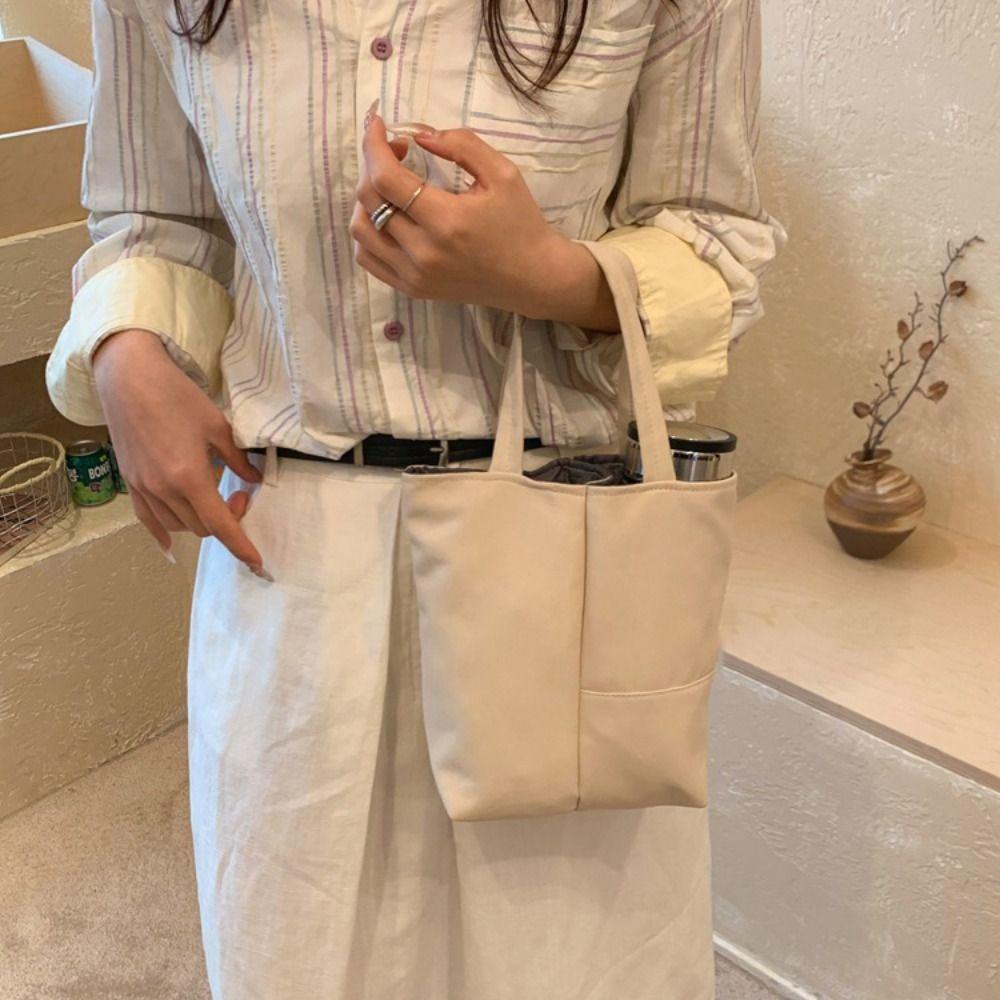 Portable Water Cup Bag Layered Lunch Box Bag Simple Storage Bag Girls