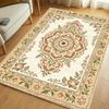 Persian Diamond Flower Area Rug Non Slip Floor Carpet for Living Room Bedroom Study American Retro Home Decor