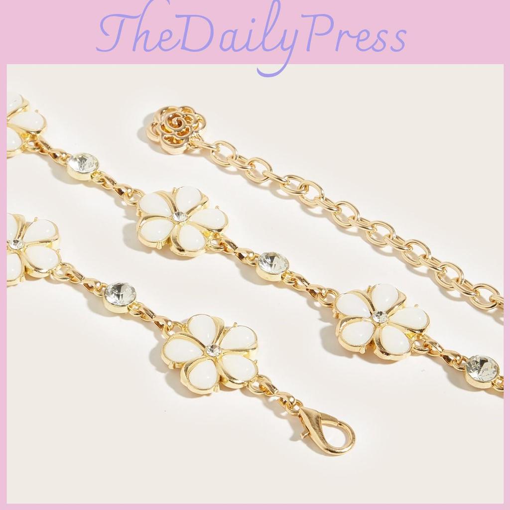 Summer Floral Metal Waist Chain Accessory For Womens Fashion