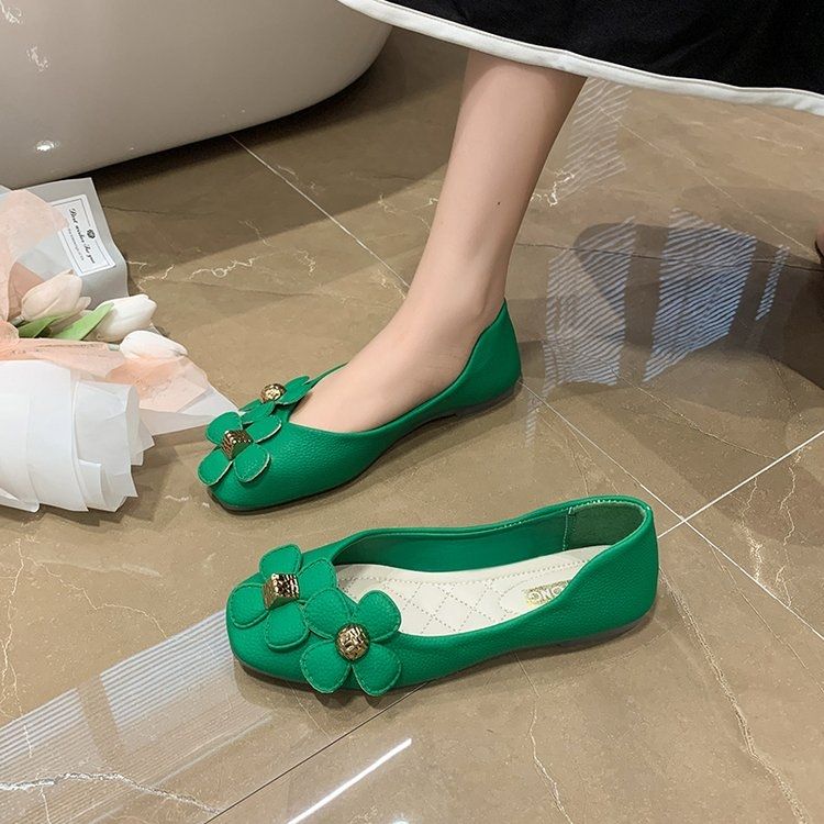 Fashion Comfortable Summer Slip-on Square Toe Women's Flat Shoes Chic and Elegant Quick Delivery Young Casual Ladies Footwear Promotion