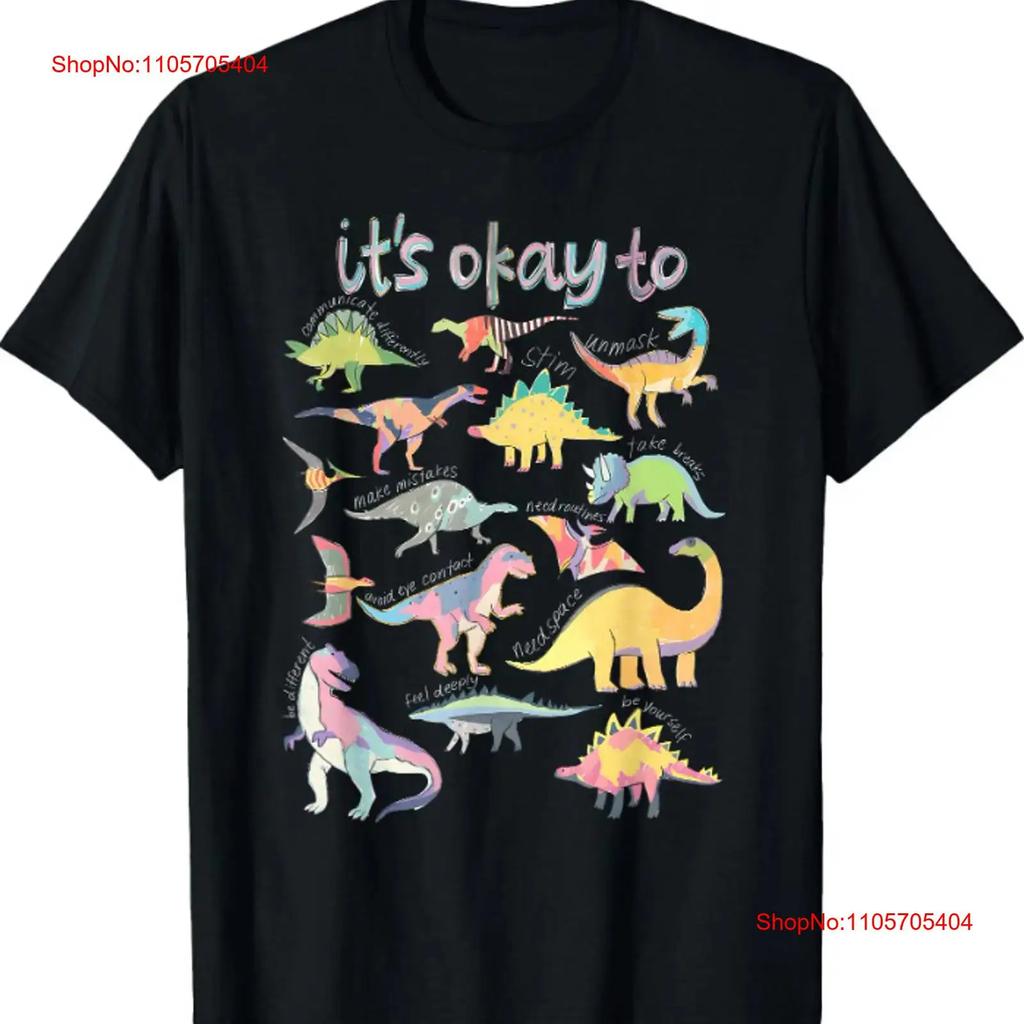 Autism Awareness Its Okay To Be Different Funny Dinosaur T Shirt Vintage Designer Clothes Homme
