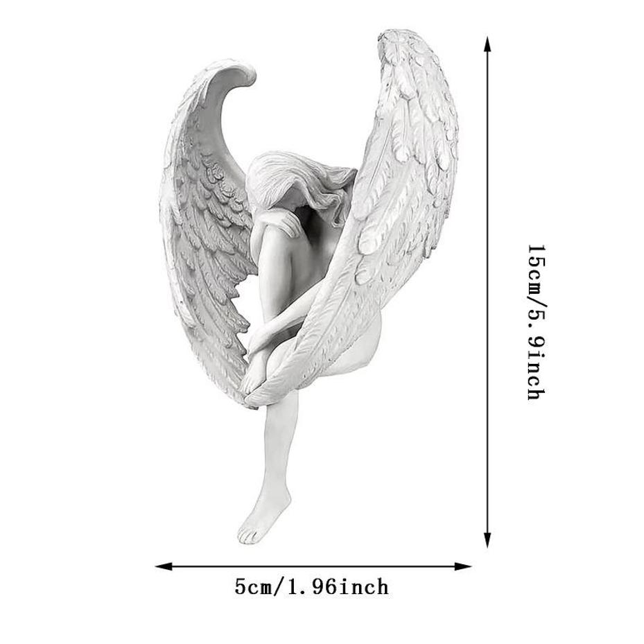 1 Pcs Creative Angel Statue 15x13x8cm Redemption Jewelry Statuette Religious Garden Home Decorative Sculpture