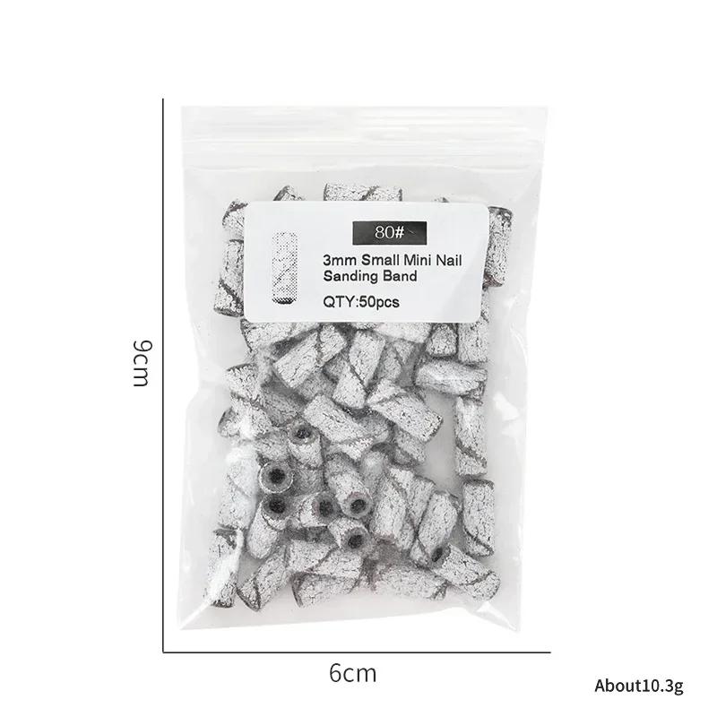 3.1mm Mini White Stainless Steel Sanding Bands Nail Drill Bits Mandrel for Electric Manicure Tools