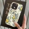 Husă de telefon cu imprimeu proaspăt de lămâi, păsări și flori pentru seria iPhone 17 16 15 14 13 12 11 Pro Max Plus Protecție cu strat dublu