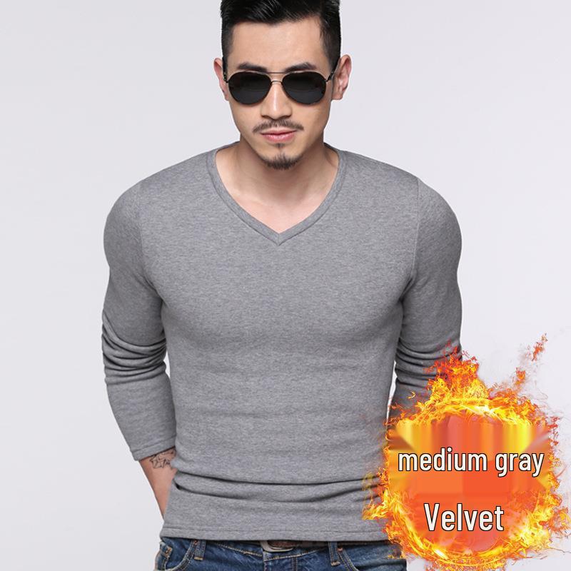 16Double8 Men's Fleece-Lined Slim Fit Thermal Long-Sleeve T-Shirt M