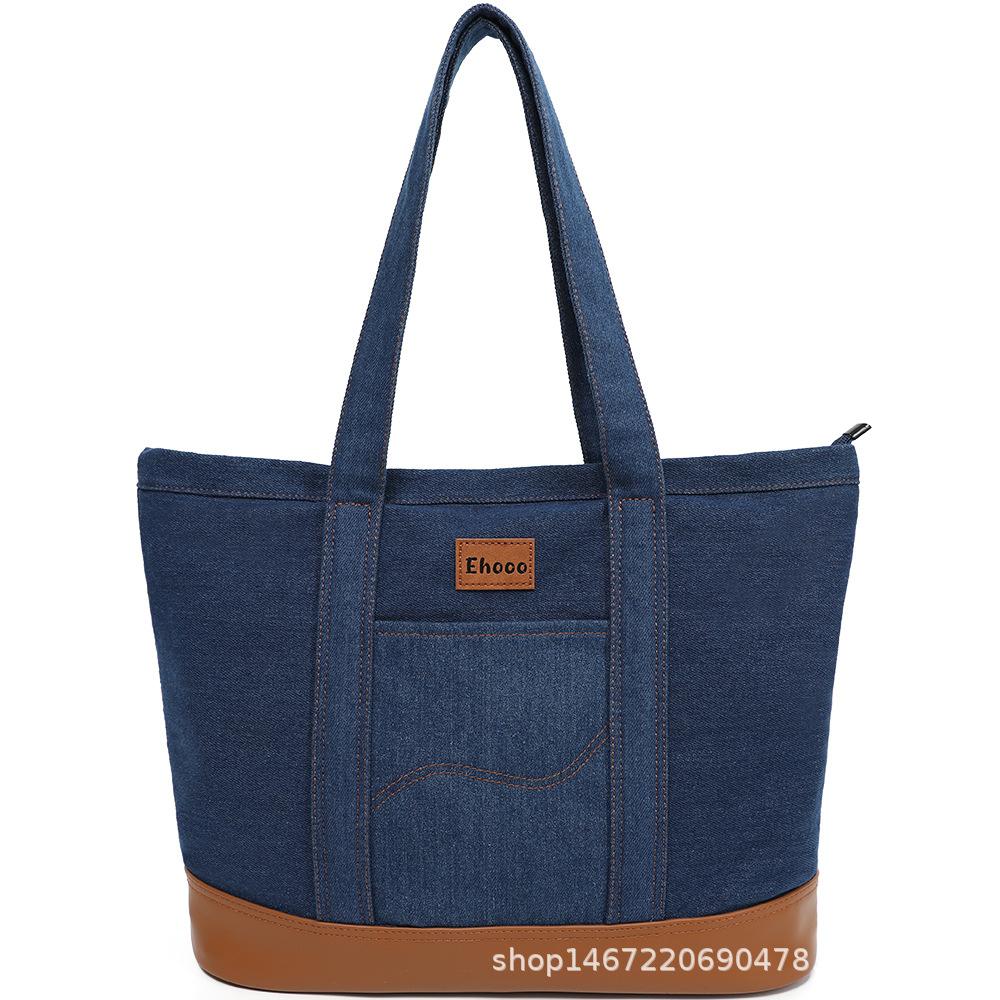 The Denim Tote Bag Is A Simple and Large-capacity Single-shoulder Bag