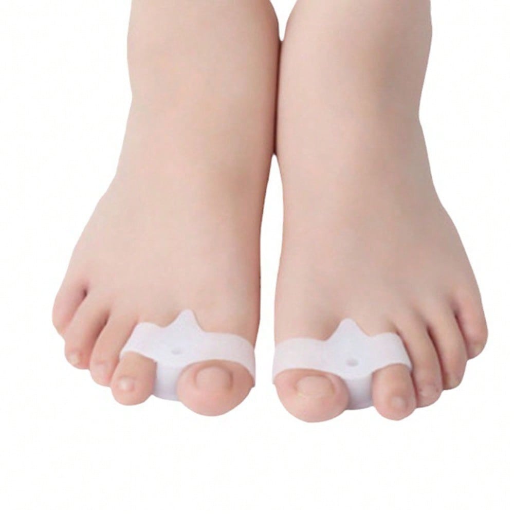 2 Pairs Of Silicone Thumb And Toe Separators, Wear-Resistant Day And Night Use, Toe Stacking Separation Corrector, Comfortable Foot Protection Tool