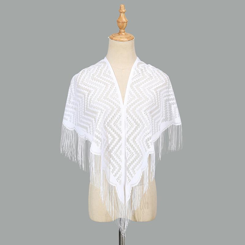 Pure Color Lace Triangle Scarf Women Evening Dresses Shawl Hollow Mesh Bridal Bridesmaid Wedding Party Shawl Lady Capes Wraps
