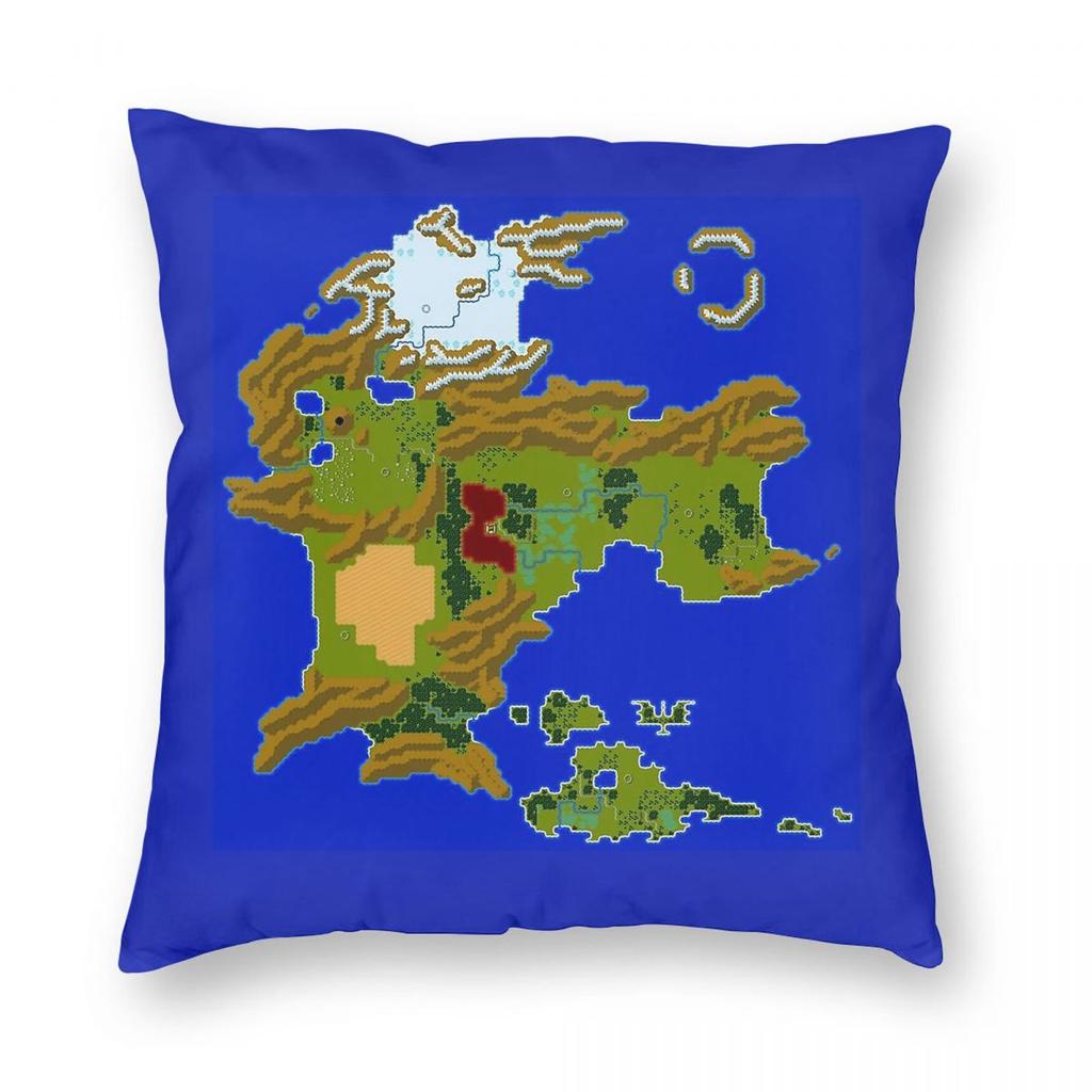 Actraiser Game Map Pillowcase Polyester Linen Velvet Printed Zip Decor Sofa Cushion Cover Wholesale