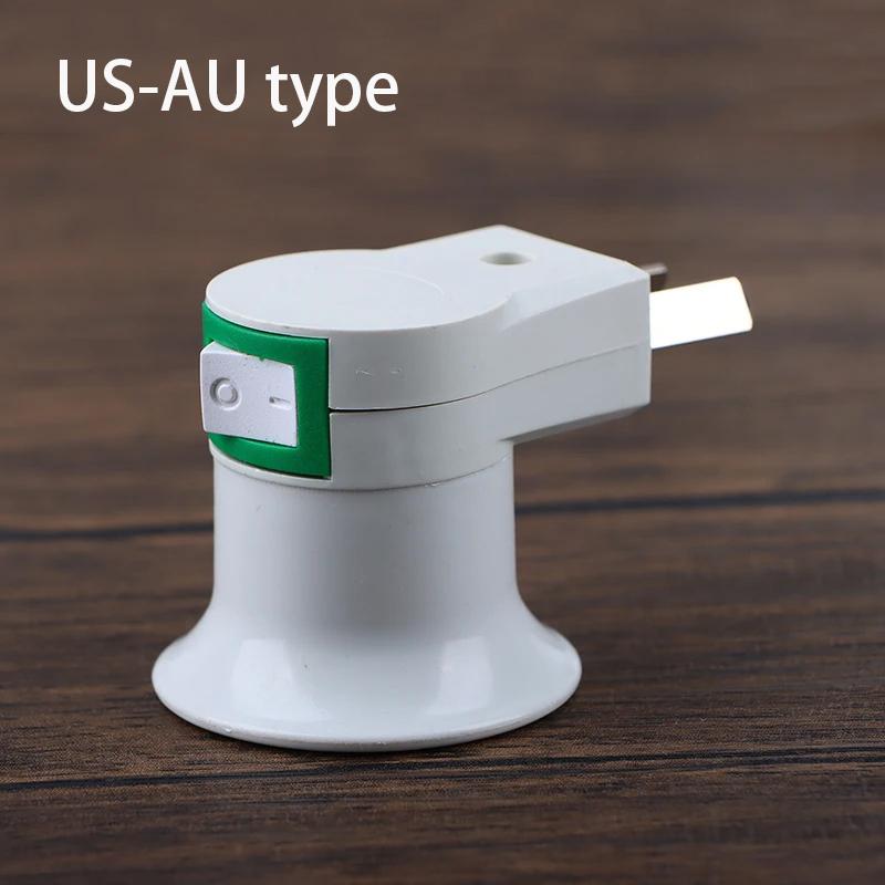 

EU US AU вилка E27 светодиодная лампа цоколь адаптер питания преобразователь для светодиодной лампы розетка адаптер переменного тока 110 В 220 В EU вилка переключатель US to AU plug