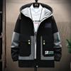 Herbst Winter Trendy Kapuzenjacke Passende Winddichte Plüsch Isolationsjacke Bedruckte Herren Outdoor Kleidung Casual