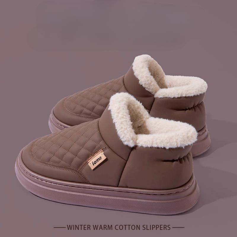 

Женские водонепроницаемые мягкие зимние ботинки с защитой от пятен, теплые, для улицы, осень-зима 2024 года, мягкие, утолщенные, на каблуке, хлопковые туфли 44-45 темный кофе