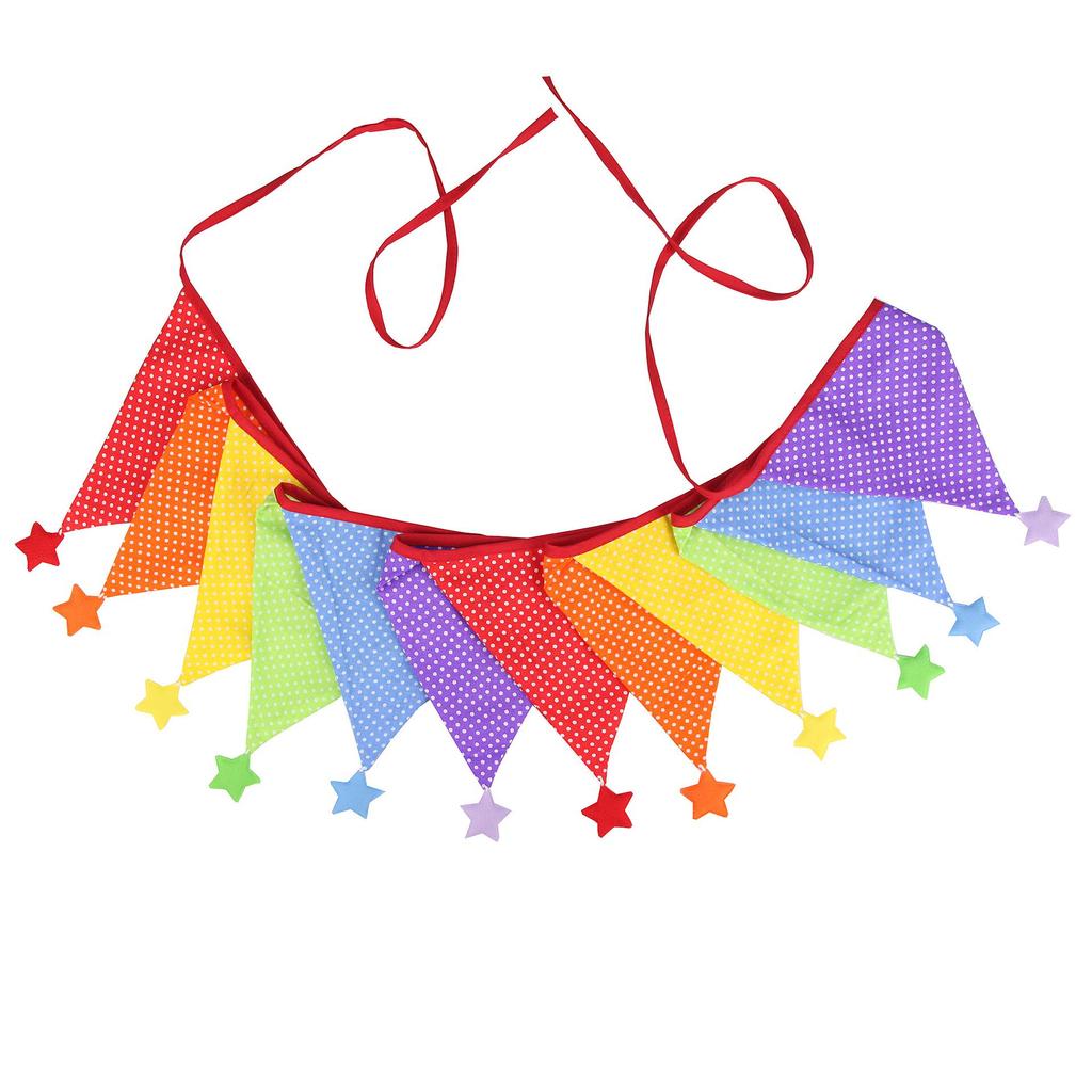 Nordic Star Cotton Triangle Flag Banner for Wedding or Kindergarten Decor