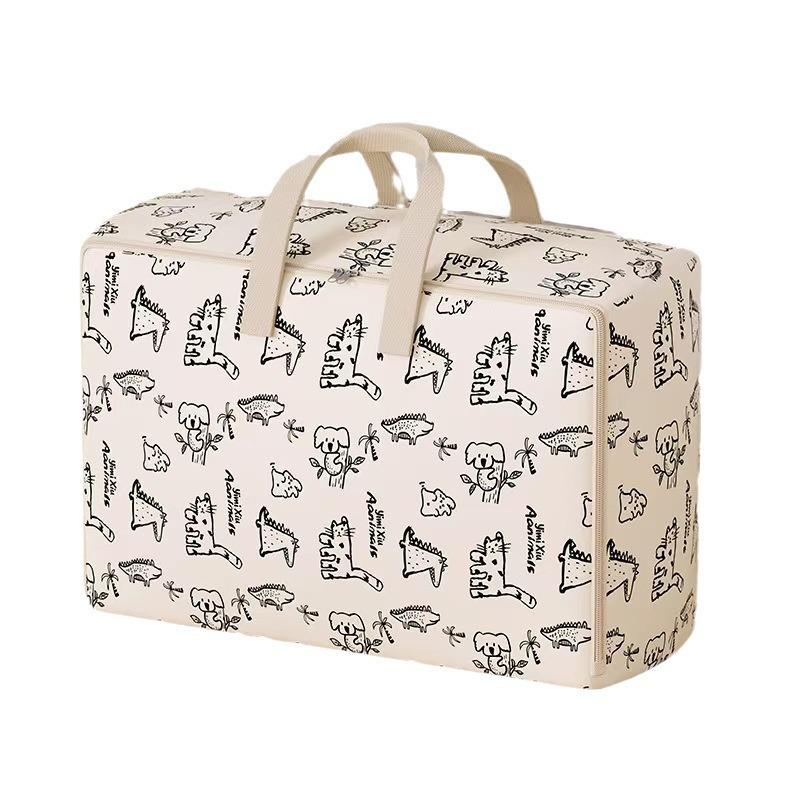 

Strong Large Capacity Storage Bag, Waterproof Clothes & Quilt Organizer Non-woven fabric 120l [72*31*52] слоновая кость