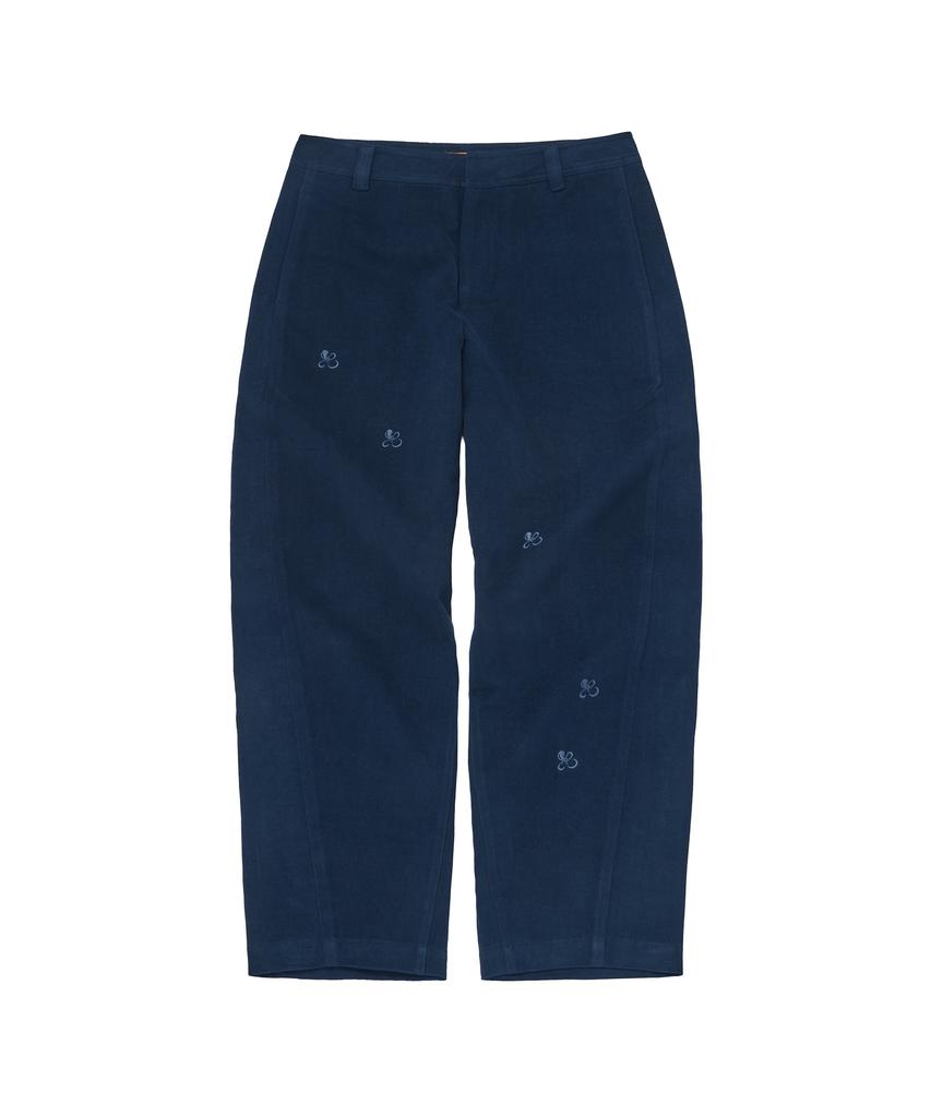 Kkotte Tiny Blossom Barrel Leg Pants (Brown)