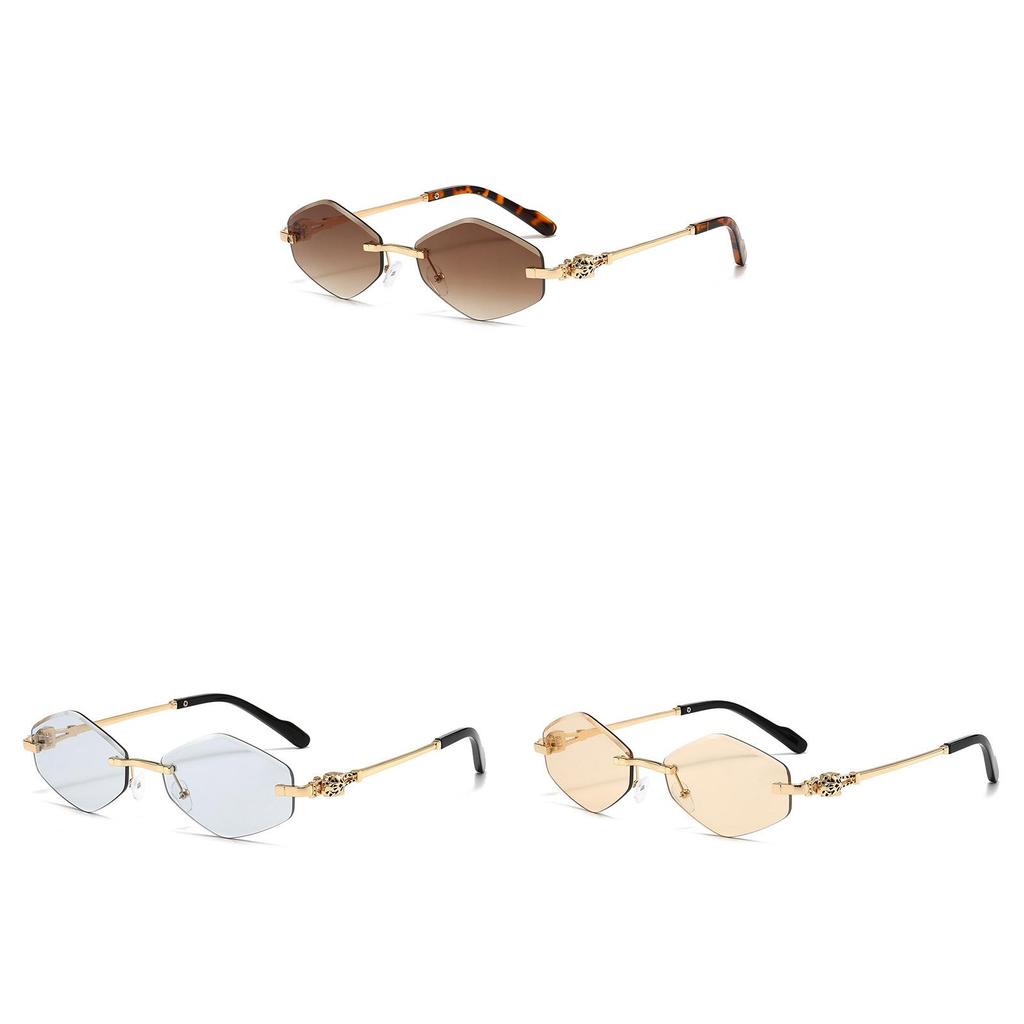 Geometric Hexagon Sunglasses For Men And Women Uv400 No Frame Fashion Outdoor Protection