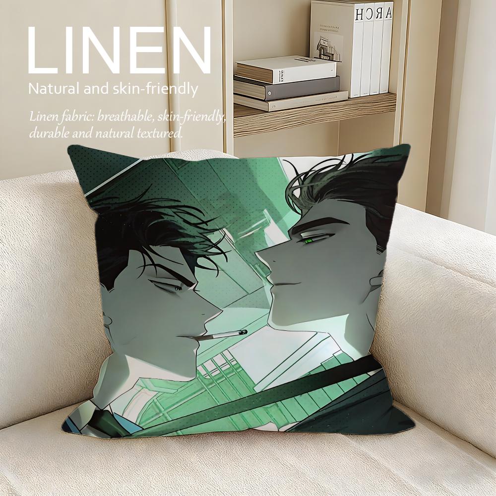 Manga Under the Green Light Cushion Cover Pillowcase Set Pcs X X Breathable Washable Sofa Cushion Cover
