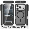 PET Screen Protector Skin Feel Magnetic Phone Case For iPhone 17 Pro Max Air TPU Frame Translucent Frosted Acrylic Cover Fundas