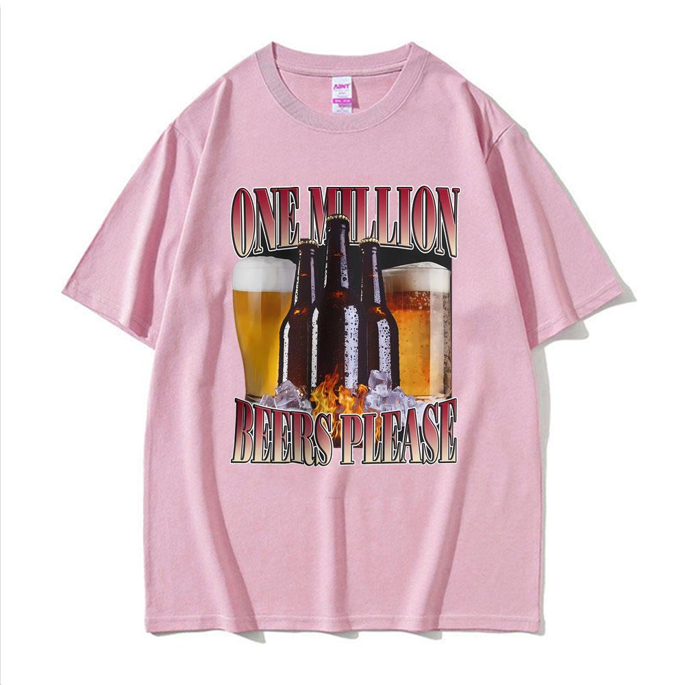 Bar Party Humor Funny Drinking Beer Please Graphic TShirt Unisexs High Street Pop Short Sleeve T Shirts Unisex 100 Cotton TShirt