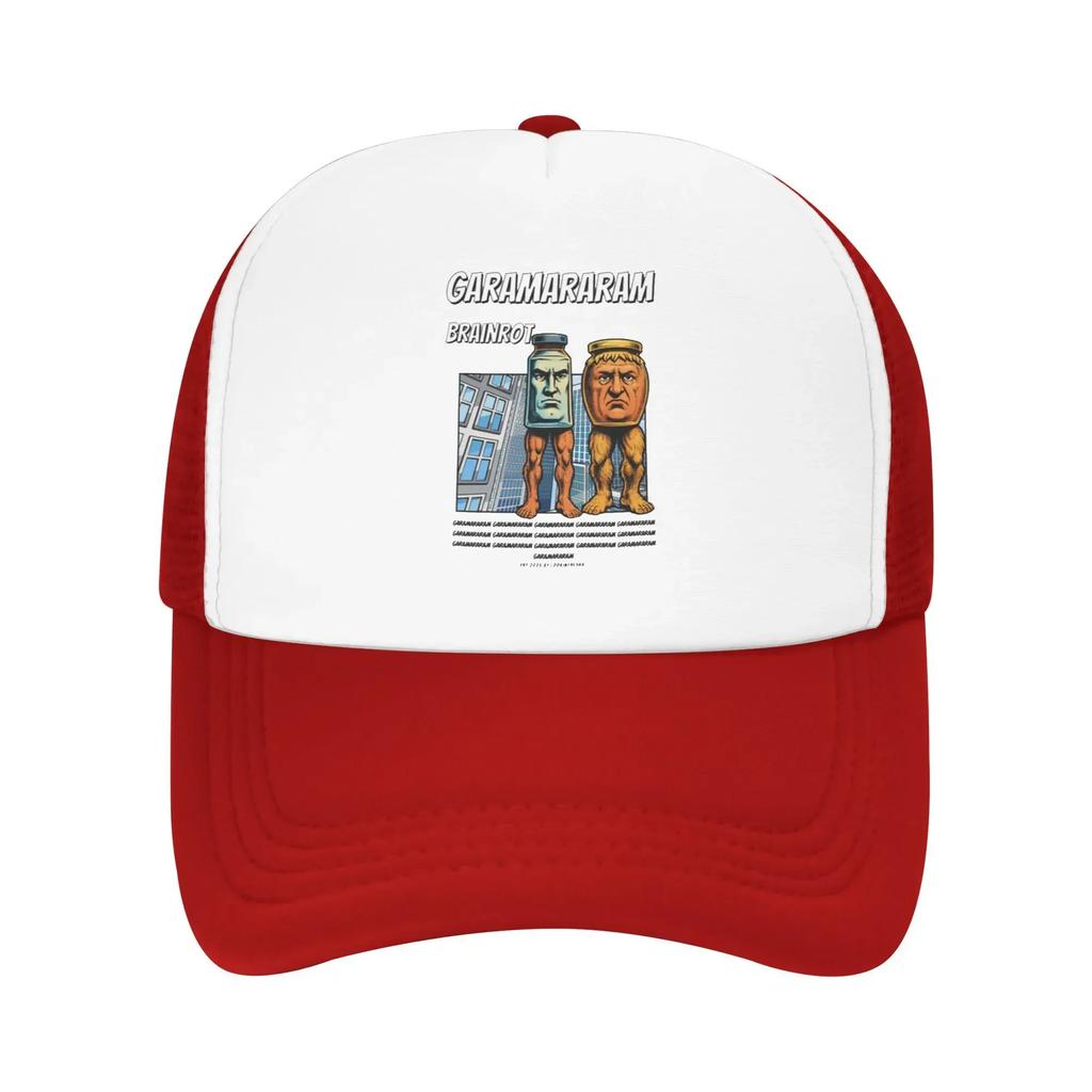 Zabawne Garamararam Styl Komiksowy z lat 90. Włoskie Brainrot Niestandardowe Siatkowe Czapki Baseballowe Damskie Męskie Kapelusz Przeciwsłoneczny na Plażę Chłopiec Hip Hop Czapka Truckerka