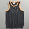 Herren Blau Orange Kontrastbesatz Rundhalsausschnitt Ärmelloses Tanktop