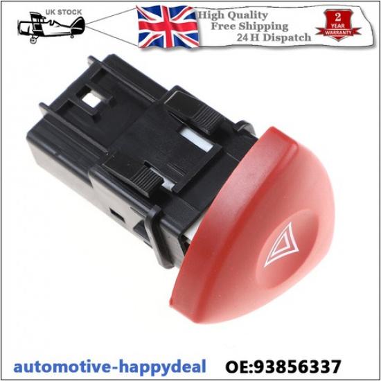 For VAUXHALL LAGUNA VIVARO TRAFIC RENAULT HAZARD WARNING LIGHT SWITCH 93856337