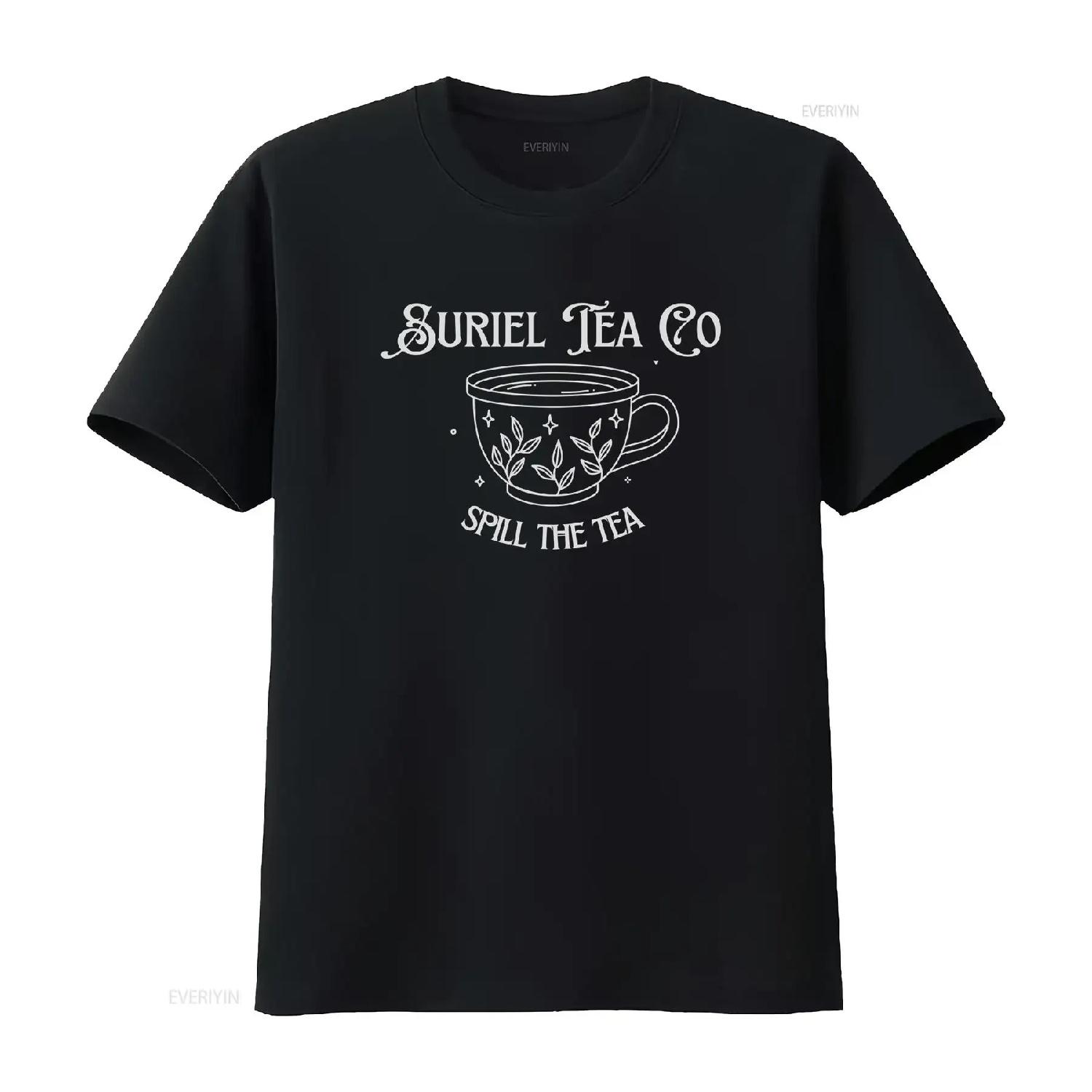 

ACOTAR Suriel Tea Black T Shirt Rhysand Feyre SJM Licensed Merch Classic Crewneck vintage Washed Top For Everyday Wear XXXXXL різнокольоровий