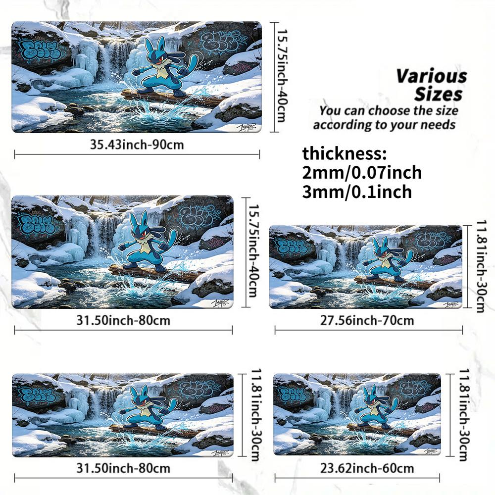Pokemon Ash Ice Pokemon Aurora Cave Gaming Desk Mat NonSlip Washable Mouse Pad 30x80x0.2cm
