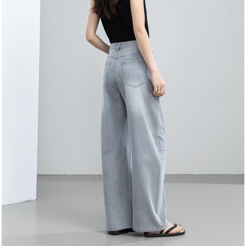 Women's High Waist Straight Leg Wide Leg Long Pants Loose Fit Tencel Casual Trousers