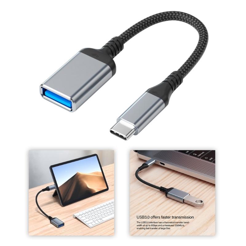 USB Type C Male To USB 3.0 Female Adapter 5Gbps Data Transfer OTG Converter Cable For Smartphones Computers U Disk