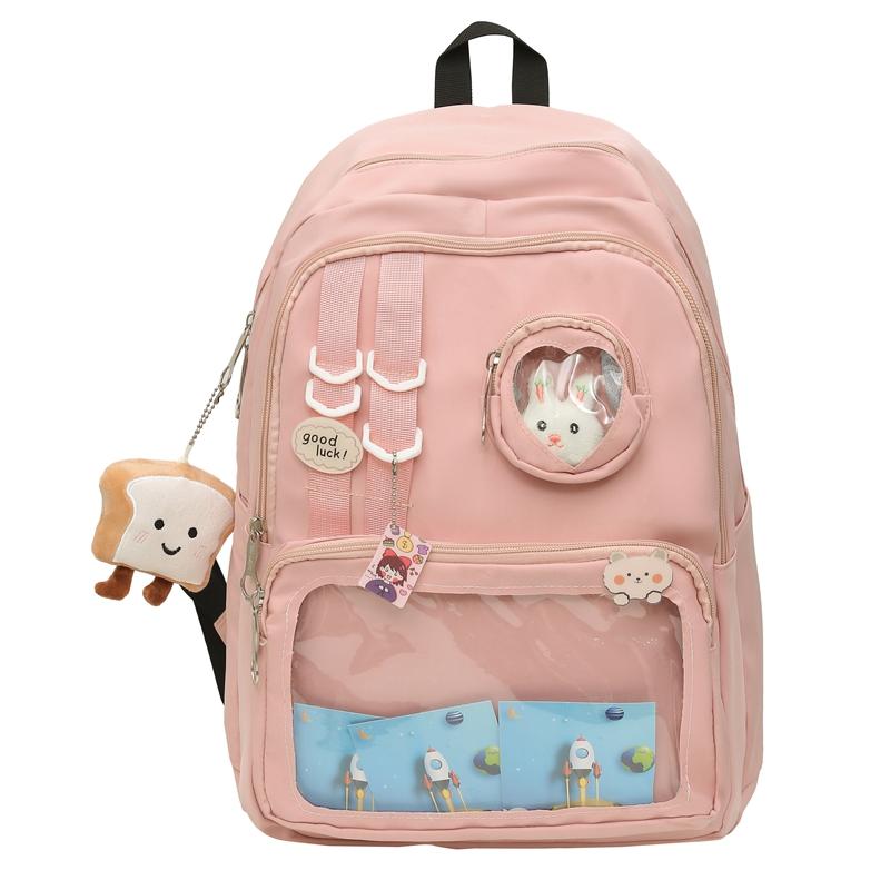 

Студенческий школьный рюкзак большой вместимости, женский кампусный легкий рюкзак розовый