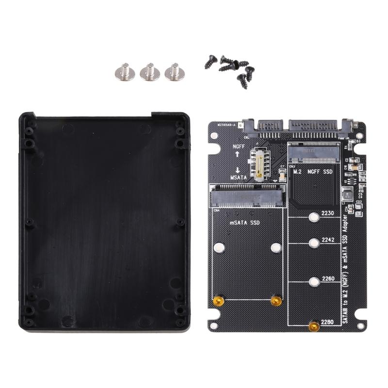 

2 In 1 MSATA/for M.2 NGFF to SATA3 Converter Adapter Card for Case Enclosure 2.5 Inch SSD Solid State Disk Drive for PC 1 чорний