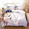 Cute Anime Wedding Couple Duvet Cover Set 1 Duvet Cover 2 Pillowcases Romantic Anime Print Home Bedding For Lovers