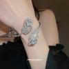 Flowing light~ Explosive zircon feather opening bracelet light luxury high-end bracelet celebrity style personalized jewelry women