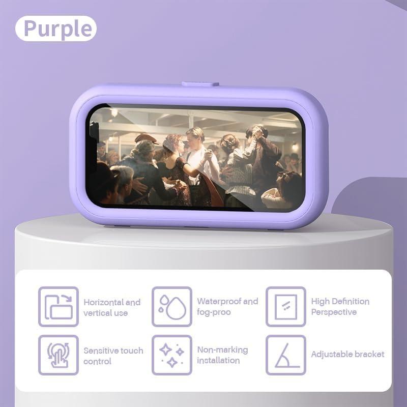 360 ° Rotatable Bathroom Waterproof Phone Case Bathroom Shower Drama Chasing Tool Kitchen Wall Hanging Lazy Person Bracket (Green)