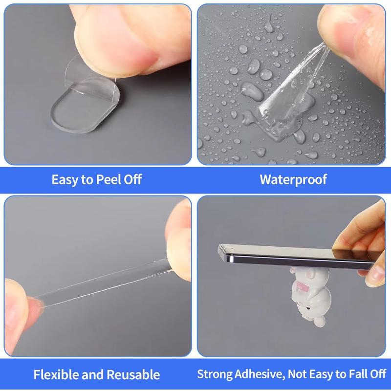 300 Count Clear Removable Gel Putty Double Sided Tape 0.31x0.5 Inch Toy Holding Party Decorations Craft Tape