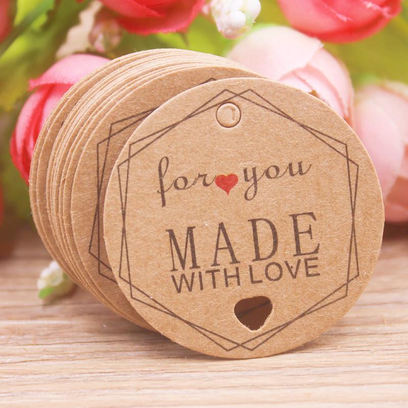 100pcs Kraft Brown /white Gift Tags with 20m Rope Thank You Paper tags for Wedding baby Shower Christmas Label Party Decoration
