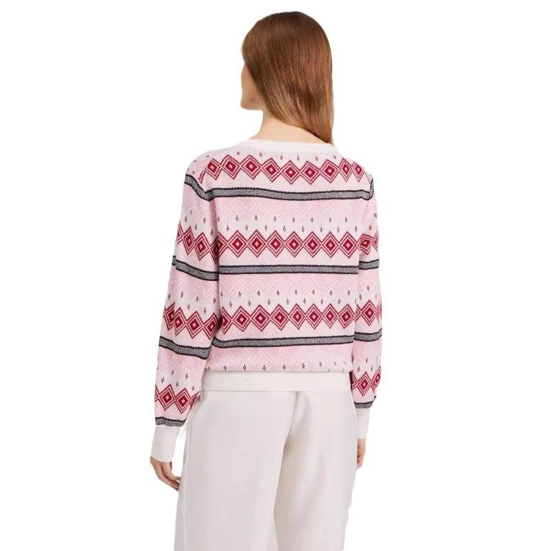 New Autumn and Winter Jacquard Women's O-neck Knitted Pullover Long Sleeve Loose Top Women's Pullover Warm Sweater