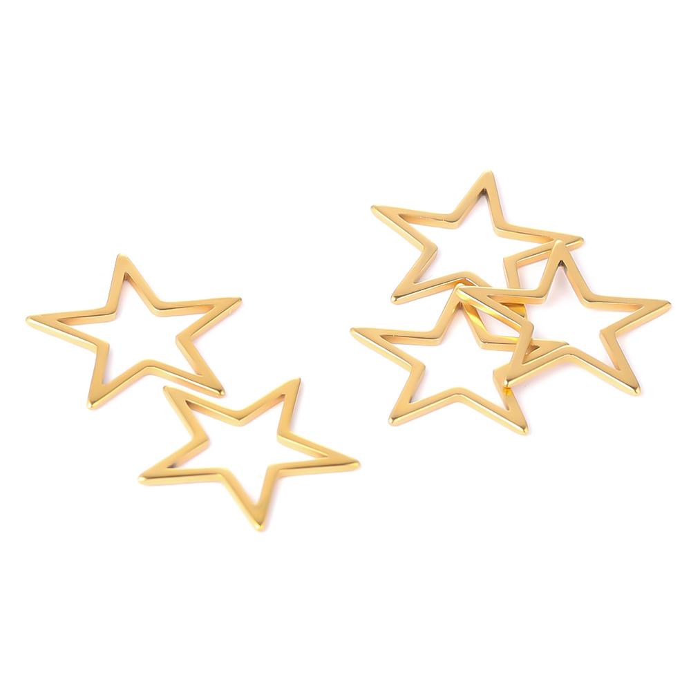 Semitree 10pcs 17mm Star Charms Stainless Steel Bracelet Connectors Necklace Pendant DIY Jewelry Making Handcrafted Accessories