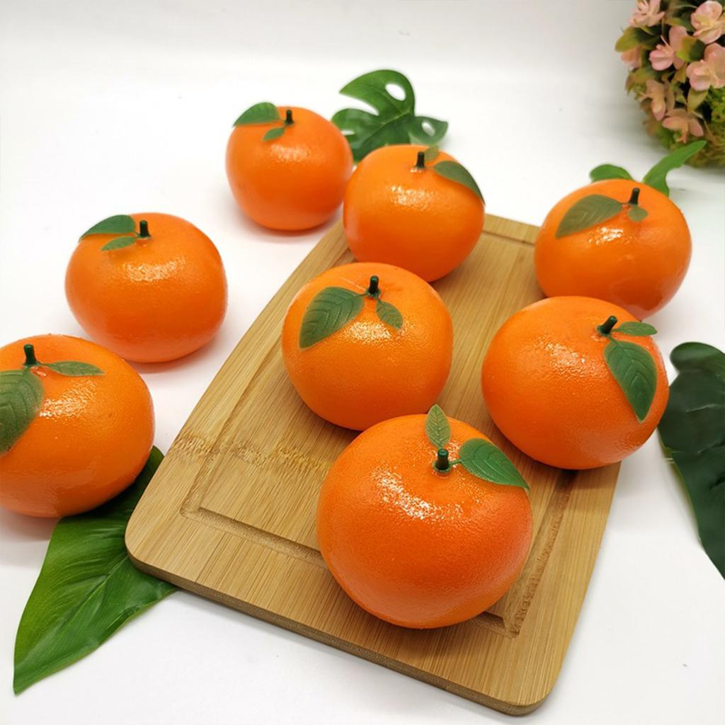 Künstliche Orange mit Grünen Blättern Schaumstoff Lebensecht Unecht Simulation Obst für Zuhause Party Küche Dekoration Fotografie