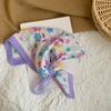 Neck small square scarf flower literary retro scarf headband headscarf silk scarf high sense fashion versatile scarf shawl