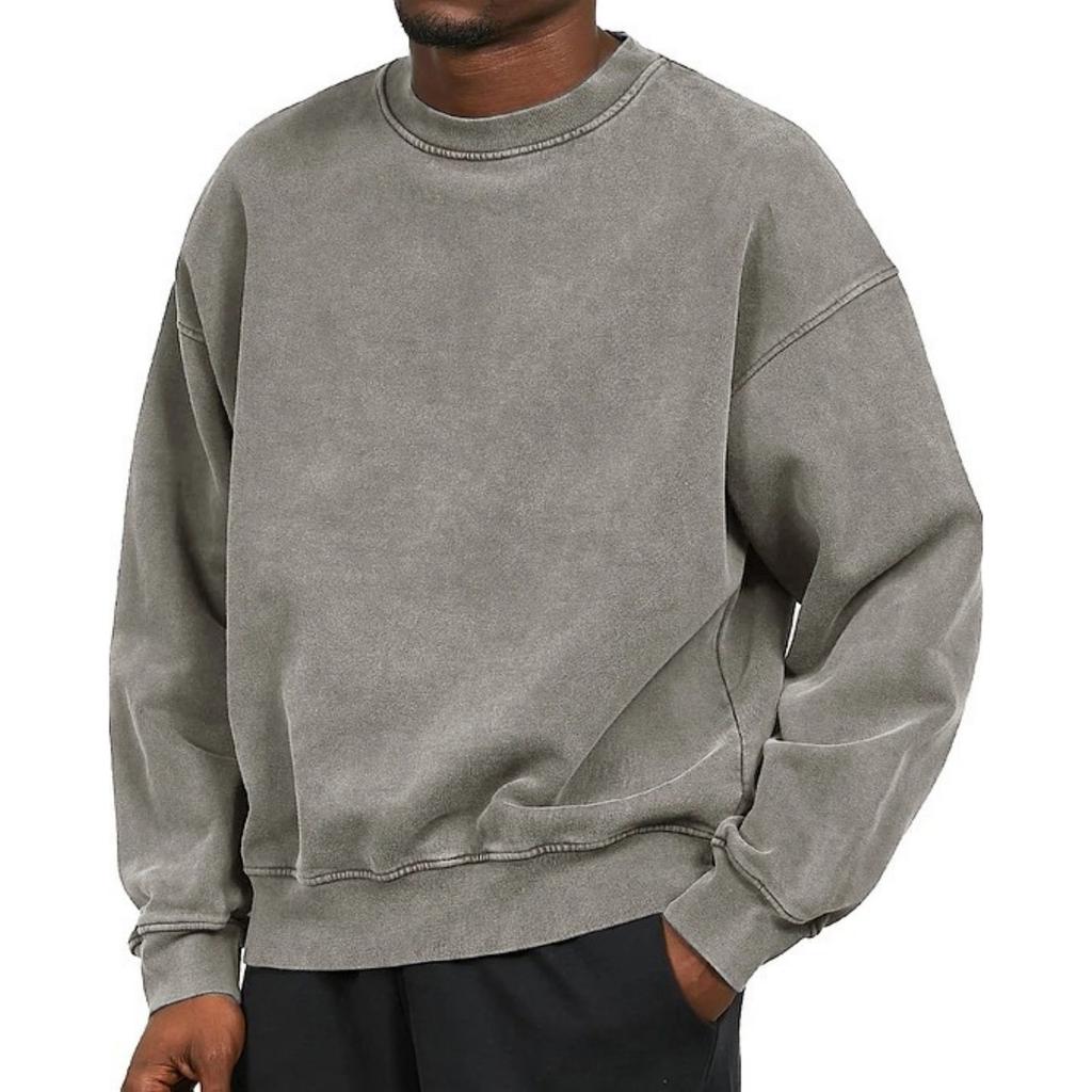 Men's Winter Pullover Solid Color Long Sleeve T