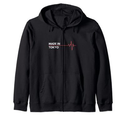 Hergestellt in Zip-Hoodie Japan, Tokio, Japan, Herkunft, Heimatstadt,