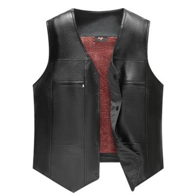 Men's Thick  Vest Casual Vest Men's Leather Vest Motorcycle Vest