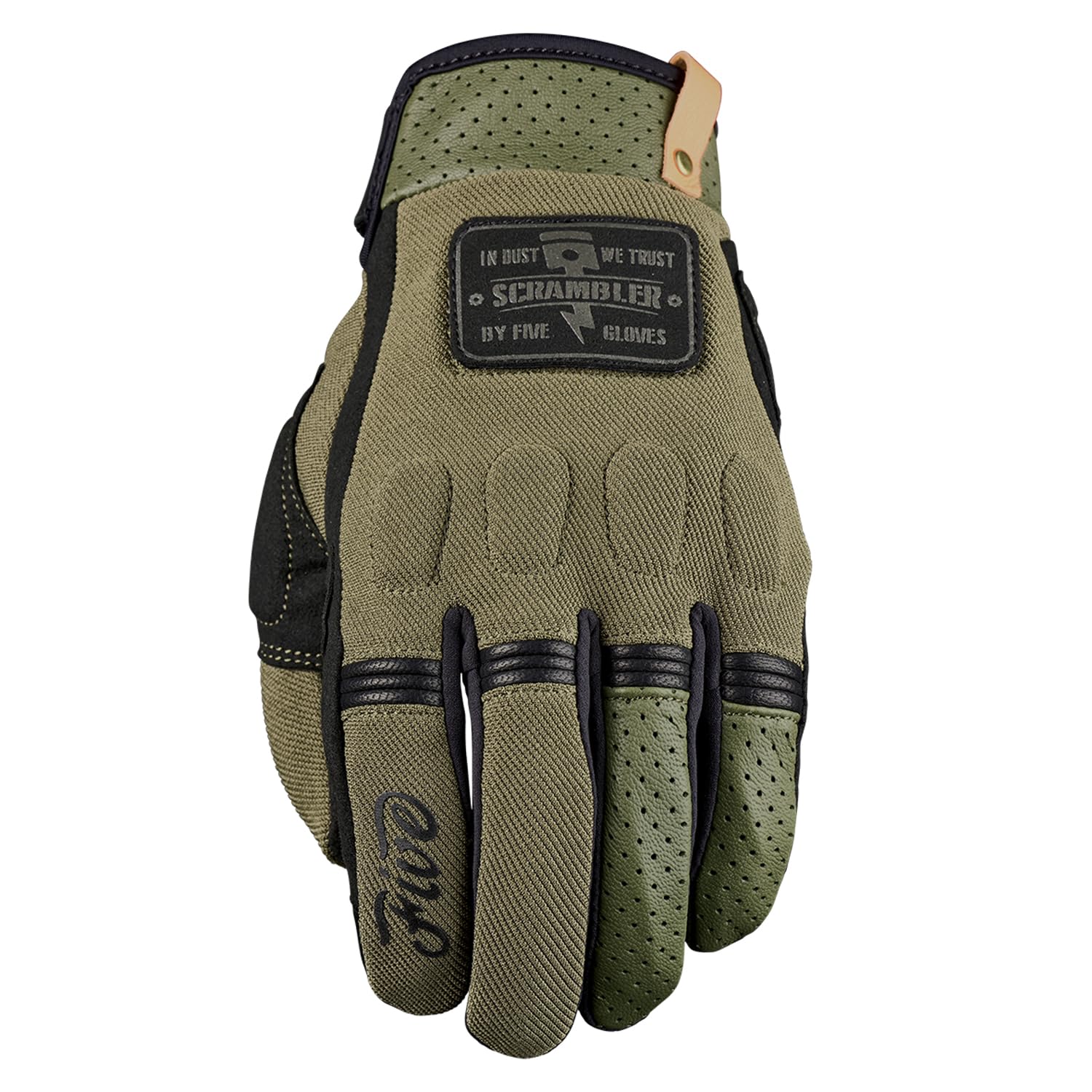 

FIVE Motorcycle SCRAMBLER Gloves Gloves, Khaki/Black (Size L)