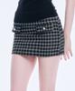 Akeumeseodeu Tweed Flap Detail Mini Skirt (Black)
