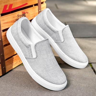 Oude stoffen schoenen nieuwe casual herenschoenen met één pedaal zachte zool comfortabele wandelschoenen voor buiten lage top handige vaderschoenen