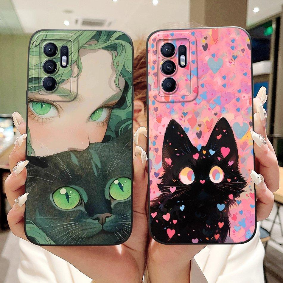 For OPPO Reno6 CPH2235 Elegant Sunflower Tulip Printed Phone Case For Oppo Reno 6 4G Soft Silicone Shockproof Cases