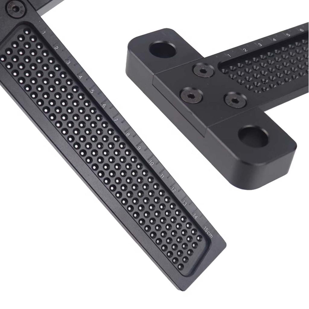 Woodworking Positioning Measuring Scriber, Aluminum Alloy Carpentry Squares Hole Scribing Ruler